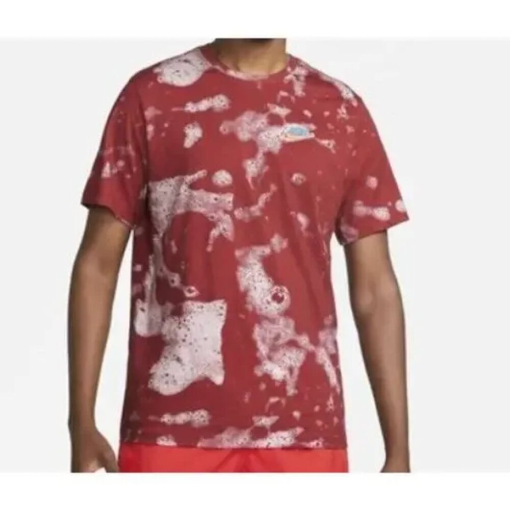 Nike Maroon Keep It Clean Bubble Soap Tee Short Sleeve Men's T-shirt Size L